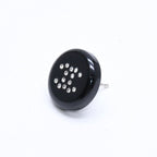 Chanel CC Logo Stud Single Earrings Stamp Black Rhinestone Plastic — view 2