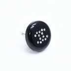 Chanel CC Logo Stud Single Earrings Stamp Black Rhinestone Plastic — view 3