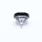 Chanel CC Logo Stud Single Earrings Stamp Black Rhinestone Plastic — view 6