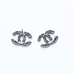 Chanel CC Logo Drop Earrings 05C Stamp Metal Stone — view 7