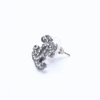 Chanel CC Logo Drop Earrings 05C Stamp Metal Stone — view 5