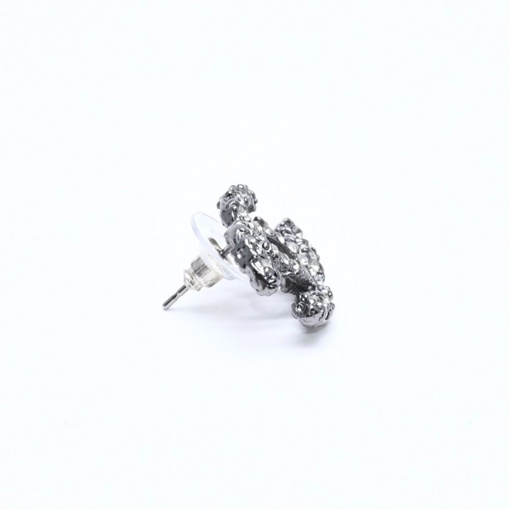 Chanel CC Logo Drop Earrings 05C Stamp Metal Stone — view 3