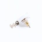 Chanel CC Logo Stud Earrings 05C Stamp Resin Metal White Gold — view 3