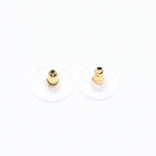 Chanel CC Logo Stud Earrings 05C Stamp Resin Metal White Gold — view 8