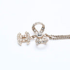 Chanel CC Logo Ribbon Necklace 11P Stamp Metal Rhinestone 42 — view 6