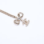 Chanel CC Logo Ribbon Necklace 11P Stamp Metal Rhinestone 42 — view 4