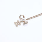 Chanel CC Logo Ribbon Necklace 11P Stamp Metal Rhinestone 42 — view 3