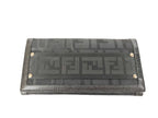 Fendi Wallet Zucca Black Canvas Leather Bifold Silver
