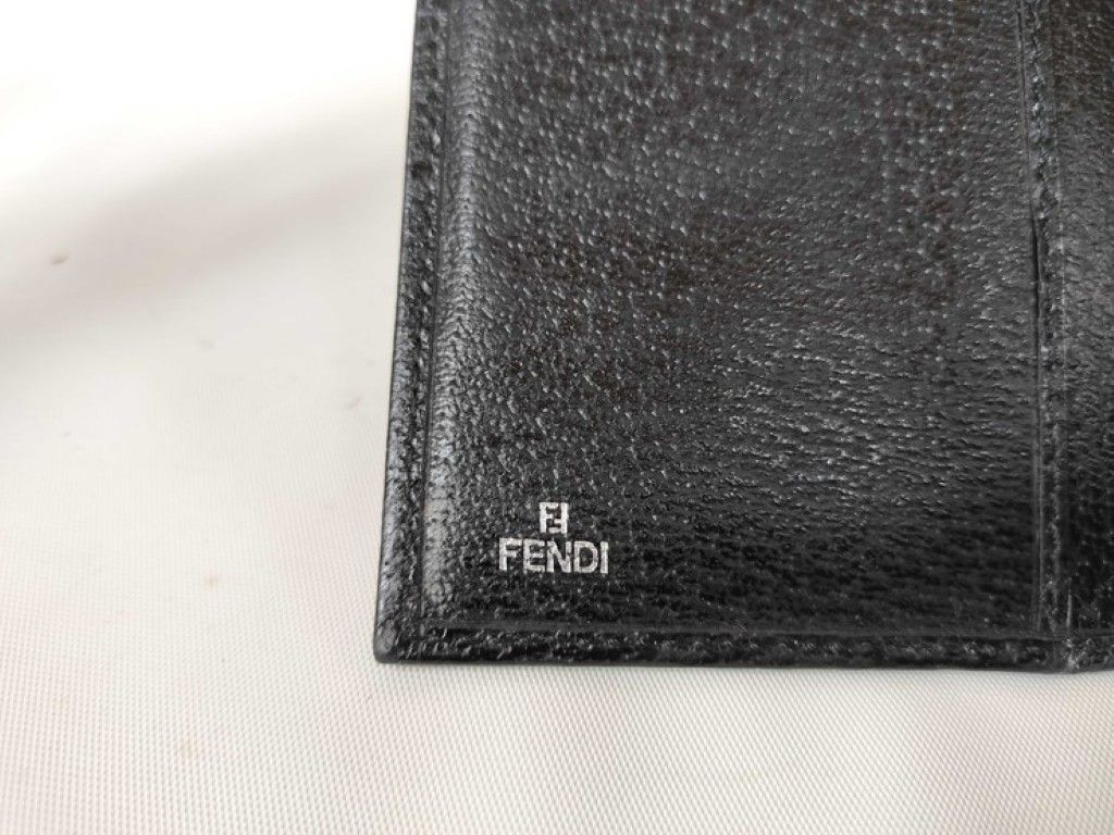 Fendi Wallet Zucca Black Canvas Leather Bifold Silver — view 4
