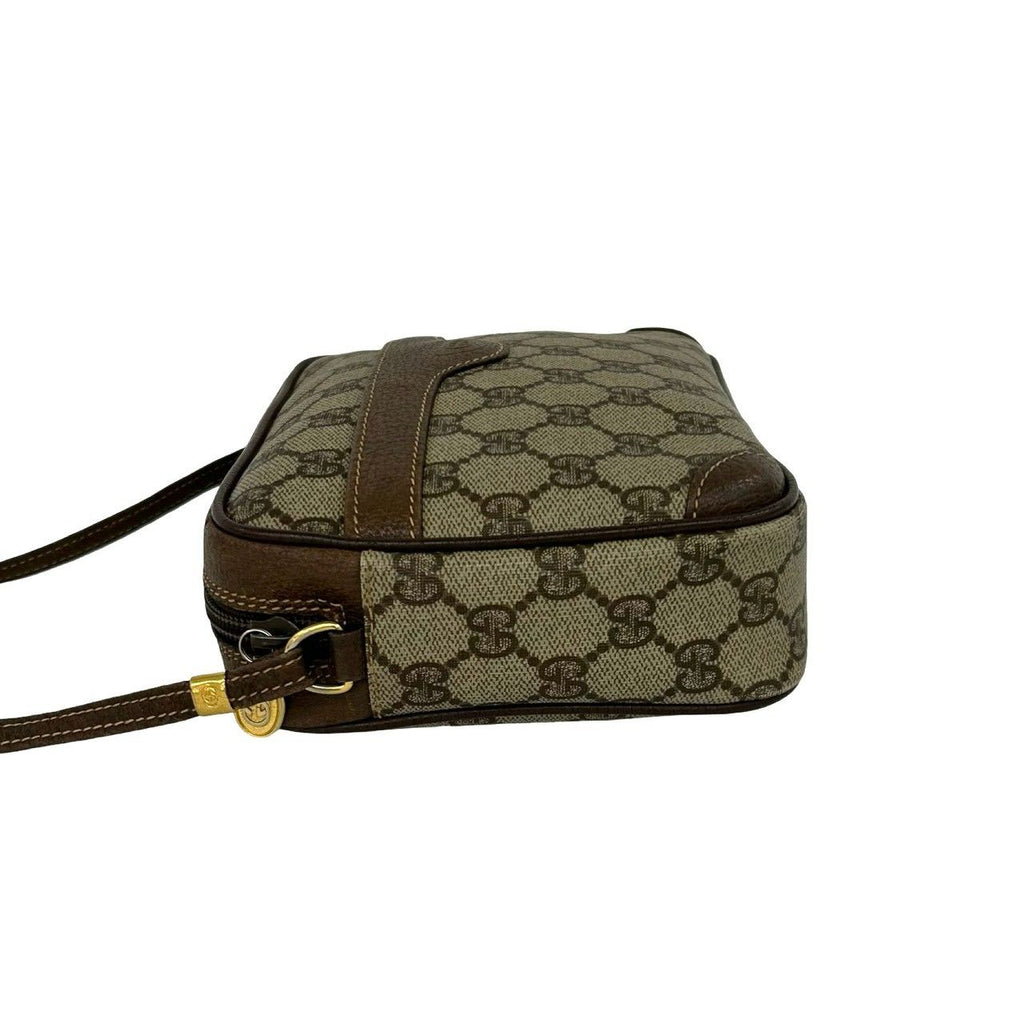 Gucci Vintage GG Logo Pattern Leather Mini Shoulder Bag Pochette Brown — view 5