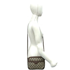 Gucci Vintage GG Logo Pattern Leather Mini Shoulder Bag Pochette Brown — view 2