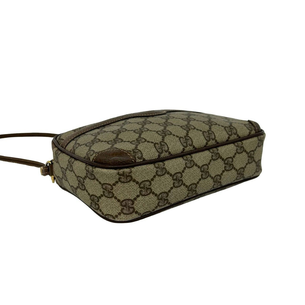 Gucci Vintage GG Logo Pattern Leather Mini Shoulder Bag Pochette Brown — view 7