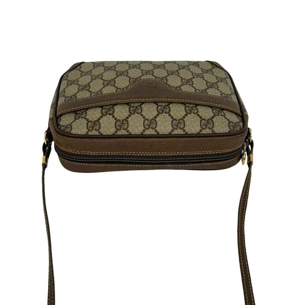 Gucci Vintage GG Logo Pattern Leather Mini Shoulder Bag Pochette Brown — view 4