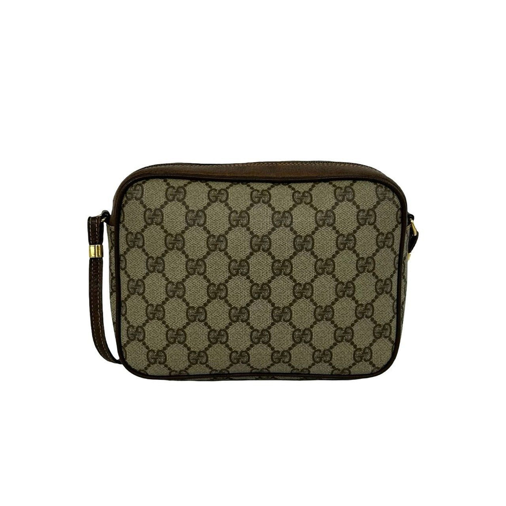 Gucci Vintage GG Logo Pattern Leather Mini Shoulder Bag Pochette Brown — view 3