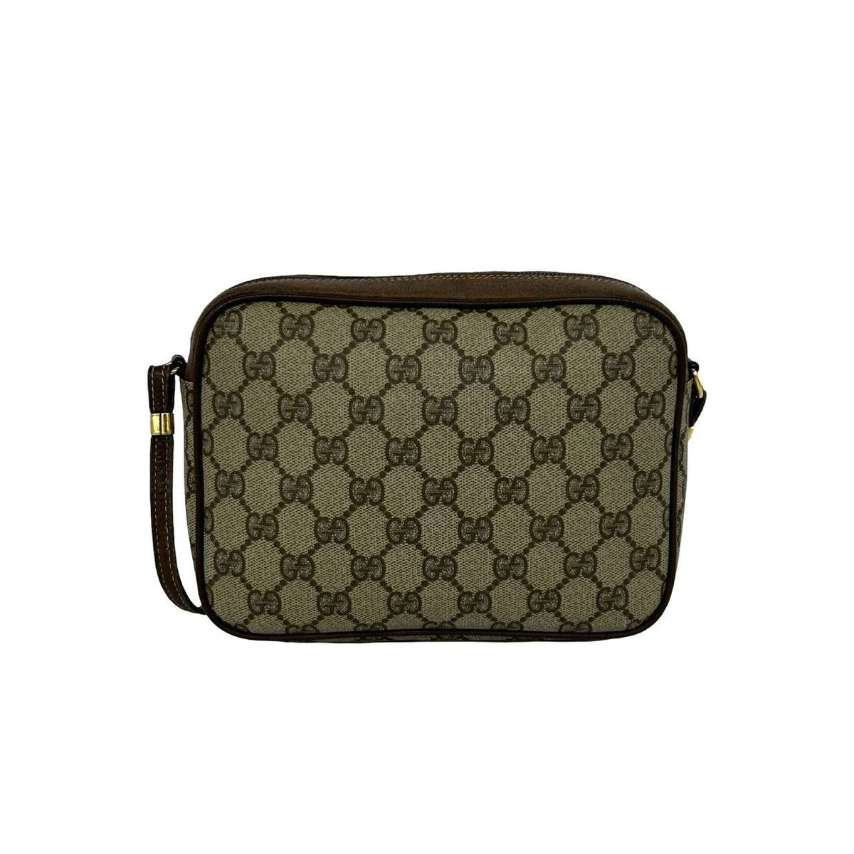 Gucci Vintage GG Logo Pattern Leather Mini Shoulder Bag Pochette Brown — view 3