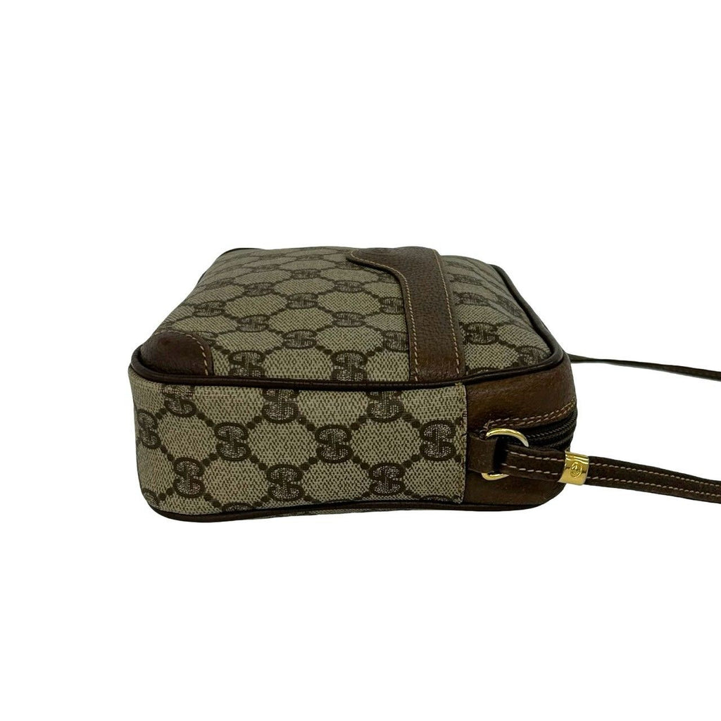 Gucci Vintage GG Logo Pattern Leather Mini Shoulder Bag Pochette Brown — view 6