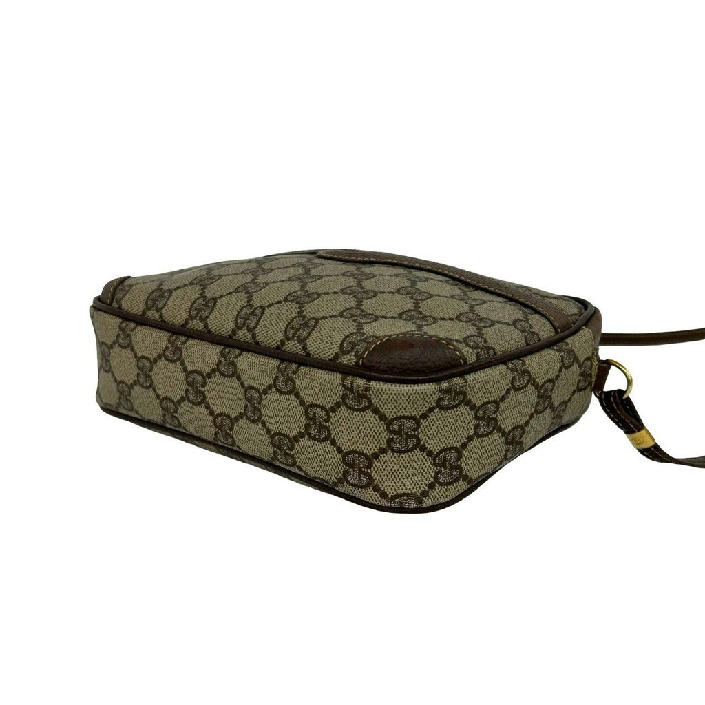 Gucci Vintage GG Logo Pattern Leather Mini Shoulder Bag Pochette Brown — view 8