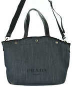 Prada Denim Tote Bag Navy