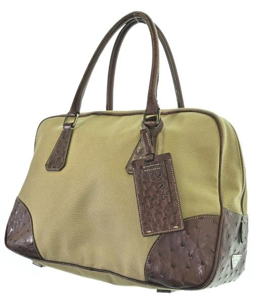 Prada Ostrich Handbag Beige — view 5