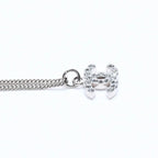 Chanel CC Logo Necklace Stamp Metal Rhinestone 43 — view 5
