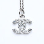 Chanel CC Logo Necklace Stamp Metal Rhinestone 43 — view 2