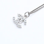 Chanel CC Logo Necklace Stamp Metal Rhinestone 43 — view 3
