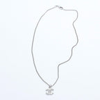 Chanel CC Logo Necklace Stamp Metal Rhinestone 43