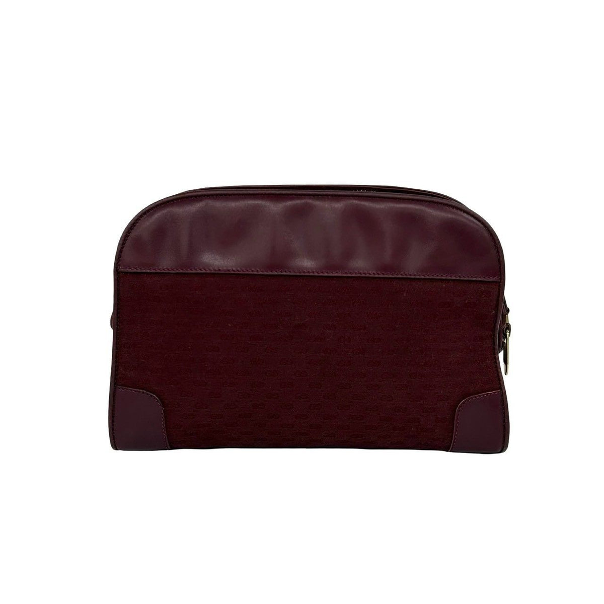 Gucci Vintage Sherry Line Micro GG Logo Canvas Leather Shoulder Bag Wine Red — view 3
