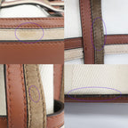 Fendi Peekaboo Iconic Essential 2-Way Shoulder Bag Brown Silver Canvas Leather — view 8