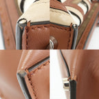 Fendi Peekaboo Iconic Essential 2-Way Shoulder Bag Brown Silver Canvas Leather — view 5