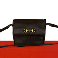Gucci Vintage Horsebit Leather Shoulder Bag Pochette Brown