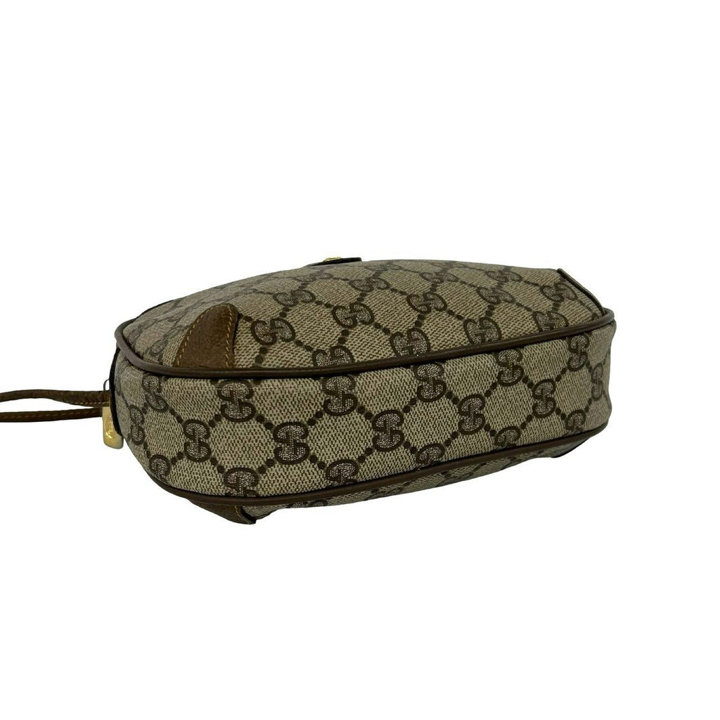 Gucci Vintage Sherry Line GG Logo Pattern Leather Shoulder Bag Pochette Brown — view 7