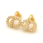 Dior Clair D Lune Clip Earrings White Crystal CD Signature Gold Tone Metal — view 4