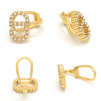 Dior Clair D Lune Clip Earrings White Crystal CD Signature Gold Tone Metal — view 7