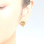 Dior Clair D Lune Clip Earrings White Crystal CD Signature Gold Tone Metal — view 2