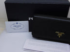 Prada Wallet Saffiano Leather Black Pass Case — view 6