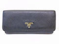 Prada Wallet Saffiano Leather Black Pass Case