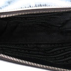 Prada Triangle Logo Metallic Leather Shoulder Bag — view 3