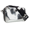 Prada Triangle Logo Metallic Leather Shoulder Bag