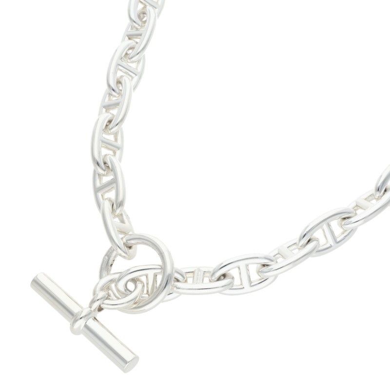 Hermes Chaine D'ancre GM Silver Choker Necklace GM