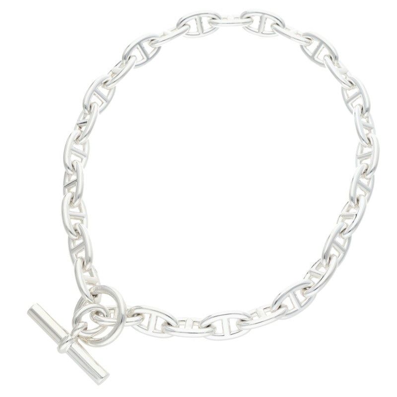 Hermes Chaine D'ancre GM Silver Choker Necklace GM — view 2