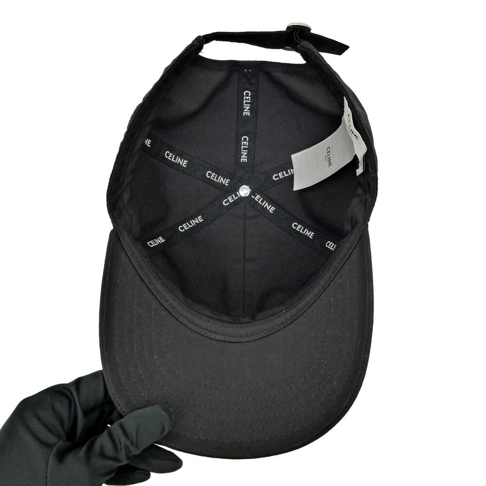 Celine Cap Logo L Black Hat Baseball Cap — view 6