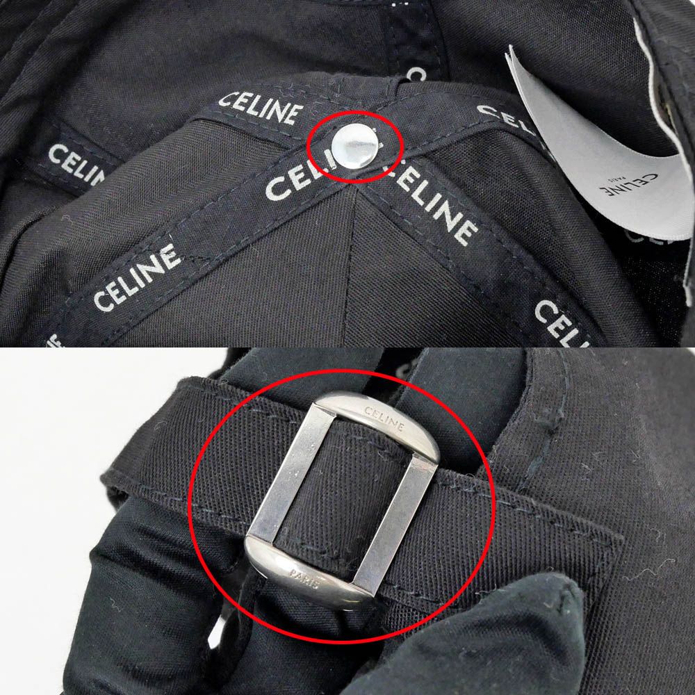 Celine Cap Logo L Black Hat Baseball Cap — view 7
