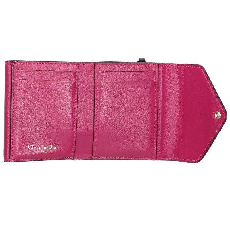 Dior Diorissimo Cannage Compact Leather Wallet — view 3