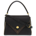 Louis Vuitton Double Monogram Canvas Leather Noir Black Shoulder Bag
