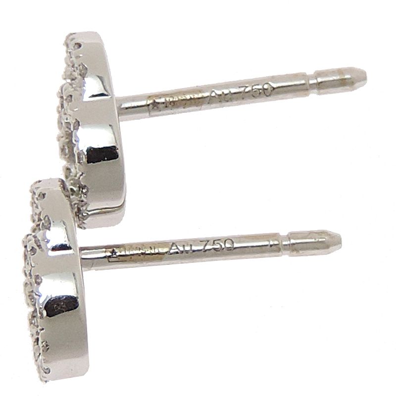 Gucci Earrings 18k White Gold Double G Studs Diamond — view 7
