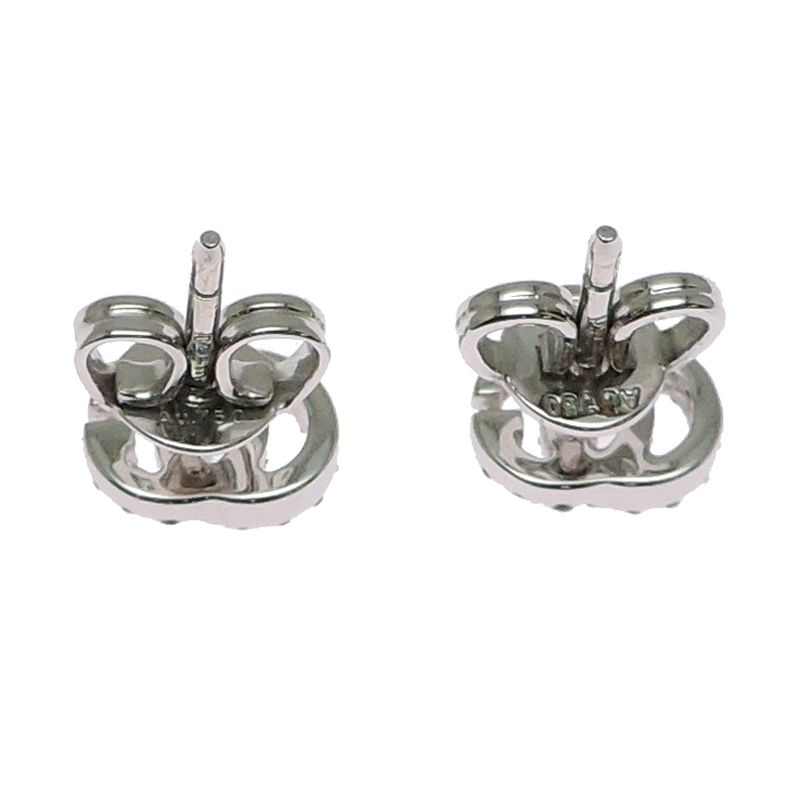 Gucci Earrings 18k White Gold Double G Studs Diamond — view 3