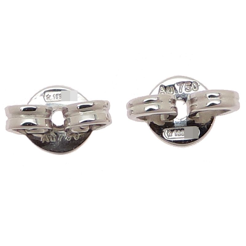 Gucci Earrings 18k White Gold Double G Studs Diamond — view 5