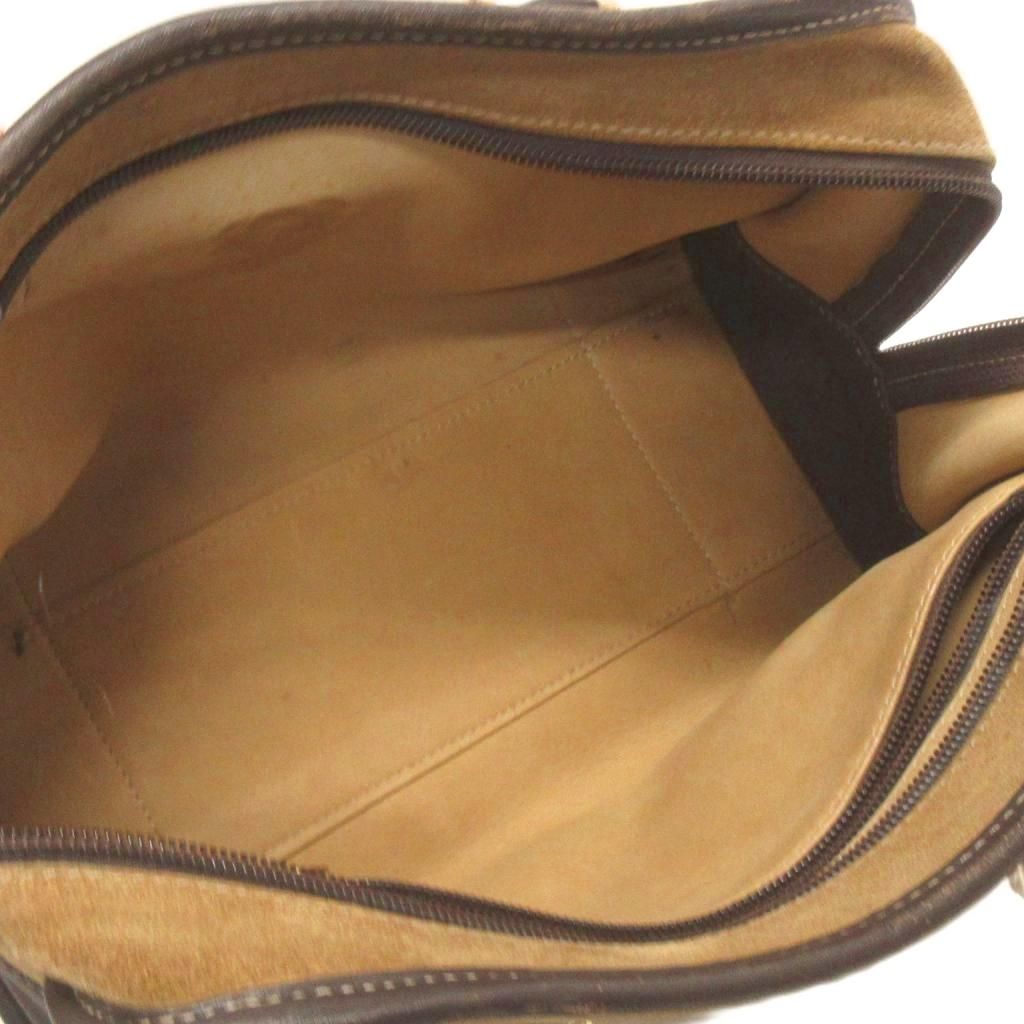 Loewe Amazona 26 Handbag Suede Leather Square Green Brown Khaki Bag — view 5