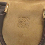 Loewe Amazona 26 Handbag Suede Leather Square Green Brown Khaki Bag — view 6
